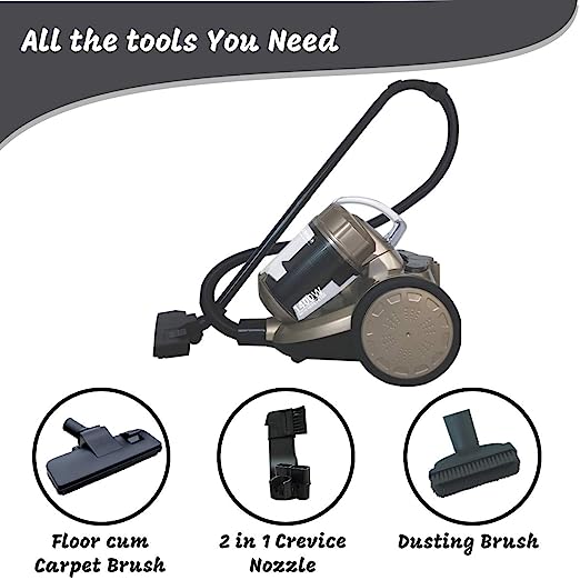 Inalsa Supremo Cyclonic 1400W Bagless Cylinder Vacuum Cleaner with Blower Function,Powerful Suction & High Energy Efficiency| 3L Dust Box Capacity| 2 Years Warranty, (Golden) Inalsa Supremo Cyclonic 1400W Bagless Cylinder Vacuum Cleaner with Blower Function,Powerful Suction & High Energy Efficiency| 3L Dust Box Capacity| 2 Years Warranty, (Golden)
